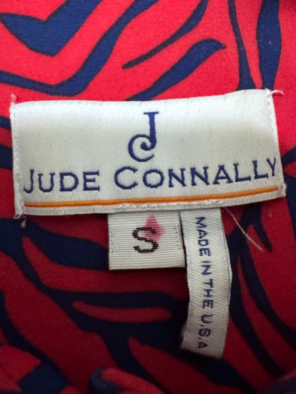 Jude Connally Pink & Navy Zebra Inspired Print Top, Size: S, Excellent Condition - Picture 7 of 7